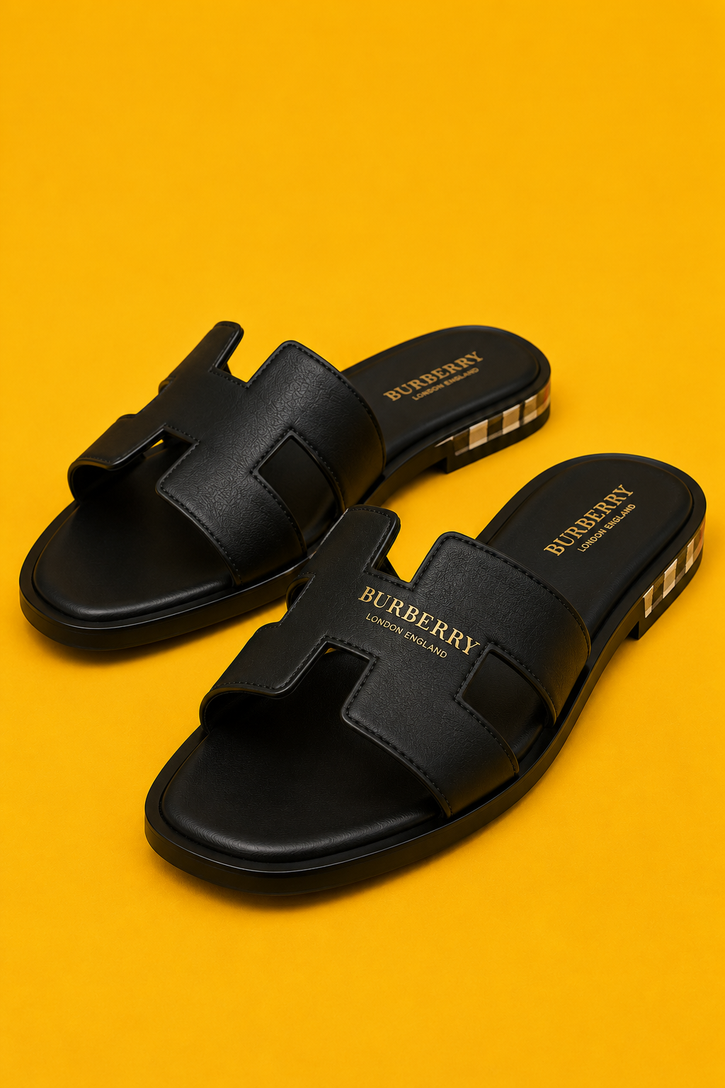 Burberry London Leather Slide Sandals